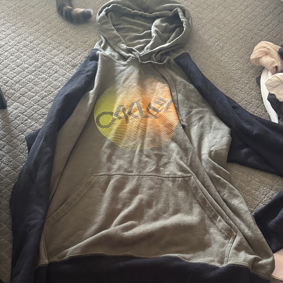 Oakley Other - Oakley Olive and Black Hoodie with Yellow Logo
